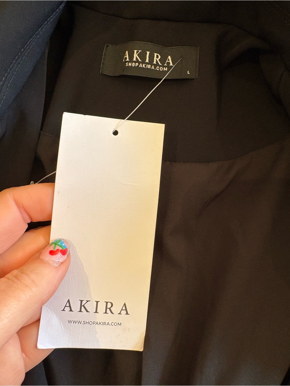 AKIRA Black Tailored Mini Blazer Dress with Covered Buttons Large - Picture 7 of 9
